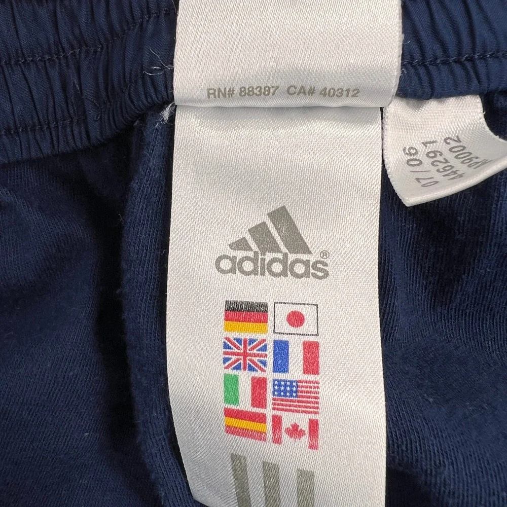 VTG Y2K Adidas ClimaProof Track Pants Men 2XL Navy 3 Stripe‎ Retro Trackies